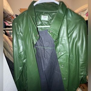 Green leather jacket
